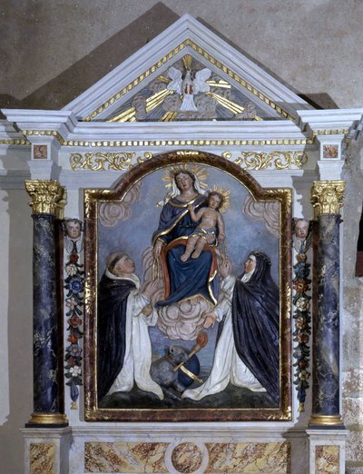 Virgen y niño, retablo de la Iglesia de Pera sobre la vida, Vendee de French School