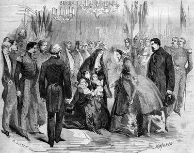 Visita de Napoleón III y la Emperatriz Eugenia a Chauny (Aisne, 02) de French School