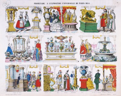 Visitantes a la Exposición Universal en 1855 de French School