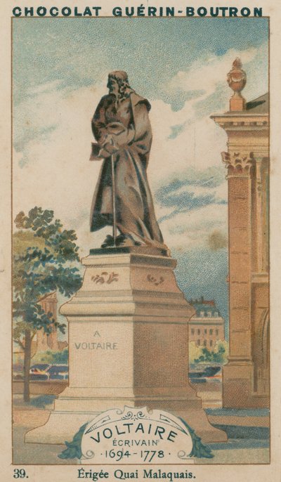 Voltaire, Escritor, 1694-1778, Erigida en Quai Malaquais de French School