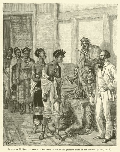 Viaje de M. Brun al país de los Ashantis (grabado) de French School
