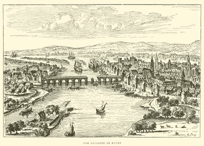 Vista antigua de Rouen de French School