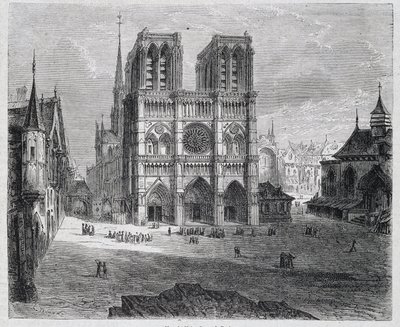 Vista de Notre-Dame de París - en “París a través de los siglos”, por H. Gourdon de Genouillac, ed. F. Roy, París de French School