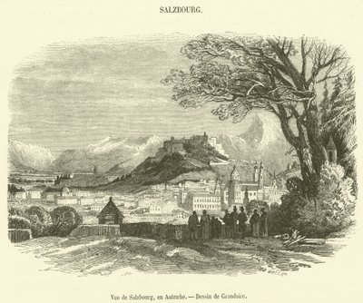 Vista de Salzburgo, en Austria (grabado) de French School