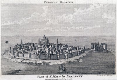Vista de St Malo - Grabado por Thomas de French School
