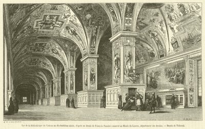 Vista de la Biblioteca del Vaticano en el siglo XVIII de French School