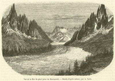 Vista del Mar de Hielo tomada desde Montanvert de French School