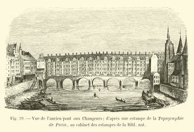 Vista del antiguo puente aux Changeurs de French School