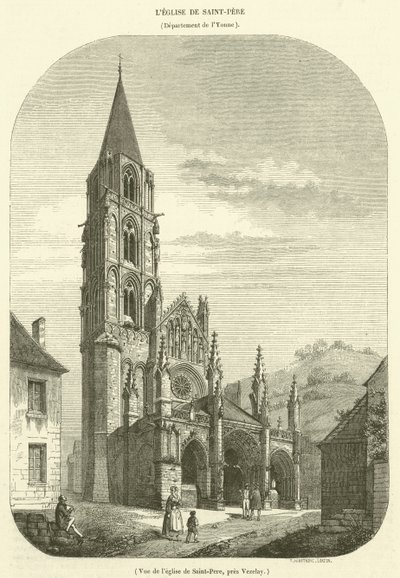 Vista de la iglesia de Saint-Pere, cerca de Vezelay de French School