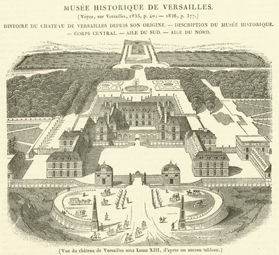 Vista del castillo de Versalles bajo Luis XIII de French School