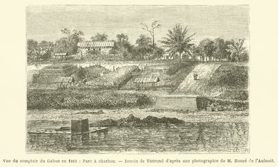 Vista del puesto de Gabón en 1861, Parque de carbón de French School