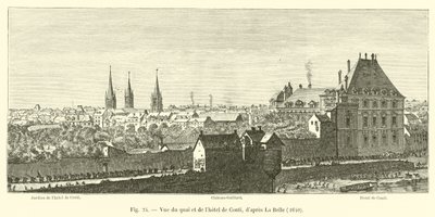 Vista del muelle y del hotel de Conti, según La Belle, 1640 de French School