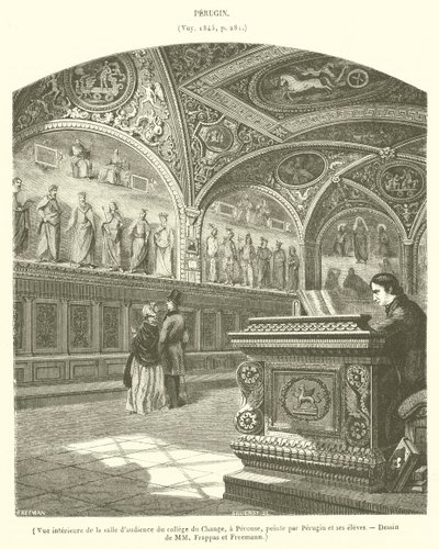 Vista interior de la sala de audiencias del colegio del Cambio, en Perugia de French School