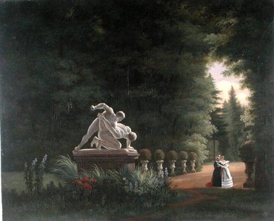 Paseando en la Folie-Beaujon en París, c.1830 de French School