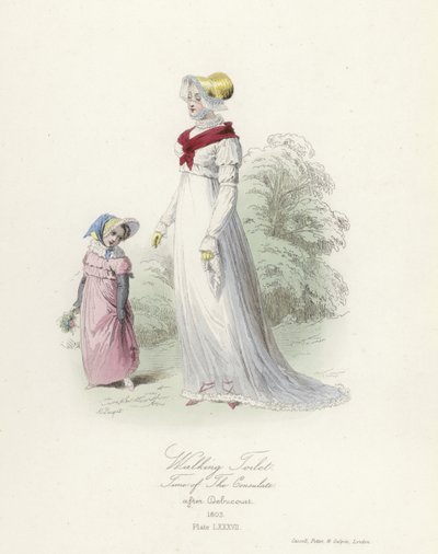 Vestimenta de paseo, época del Consulado Francés de French School