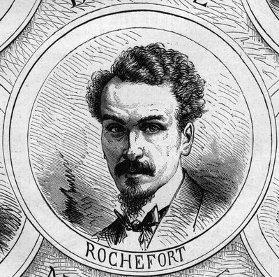 Guerra de 1870 - Gobierno de la Defensa Nacional: retrato de Henri Rochefort (1831-1913), miembro del gobierno provisional de 1870. Grabado en 