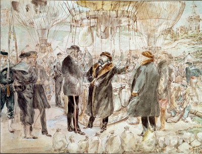 Guerra de 1870: Léon Gambetta deja el asedio de París en un globo de French School