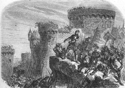 Guerra de los Cien Años (grabado) 1864 de French School