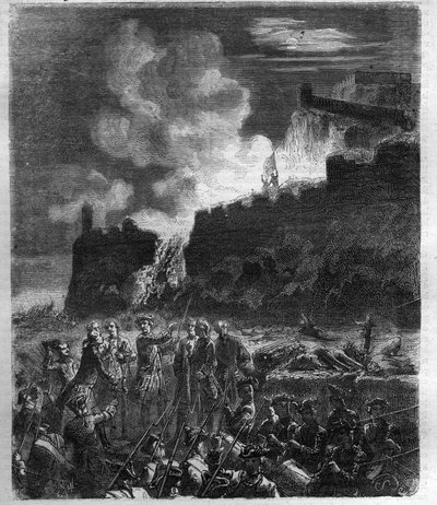Guerra de Sucesión Española (1701-1714) entre Francia y su aliado España y una coalición de países europeos. Grabado en “Histoire des Papes-Rois-Reinas y Emperadores a través de los siglos” de Maurice Lachatre de French School