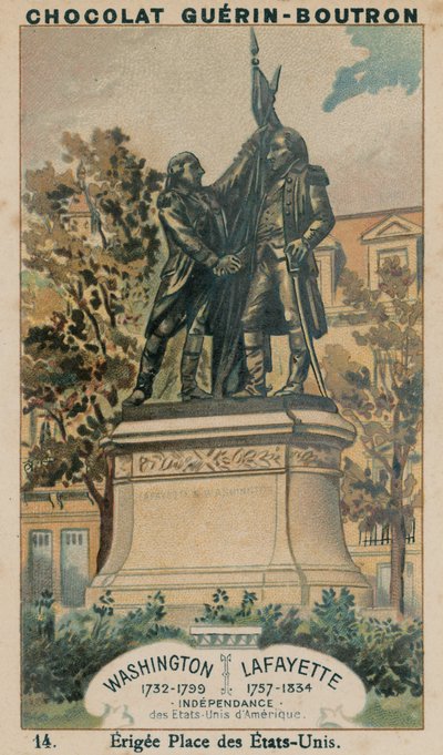 Washington, 1732-1799, Lafayette, 1757-1834, Independencia de los Estados Unidos de América, Erigida en la Plaza de los Estados Unidos de French School