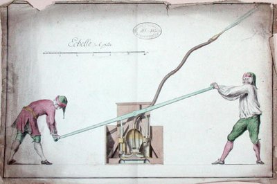 Bomba de agua para extinguir incendios, mediados del siglo XVIII de French School