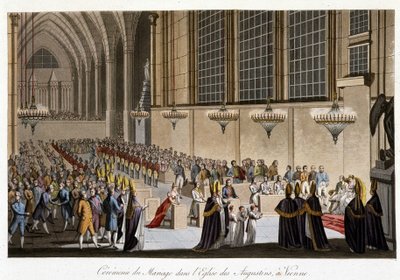 Ceremonia nupcial (Napoleón y María Luisa de Habsburgo) en la Iglesia de los Agustinos de Viena, 2 de abril de French School