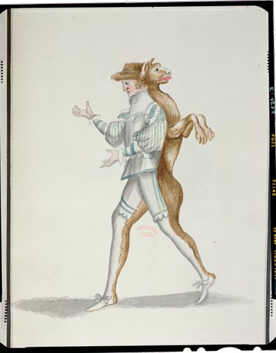 Disfraz de hombre lobo para el Ballet de la Nuit por Jean-Baptiste Lully (1632-87) bailado por Luis XIV, 23 de febrero de 1653 de French School