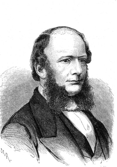 Werner Von SIEMENS (1816-1892), inventor e industrial alemán (telégrafo eléctrico). Grabado 1868 de French School