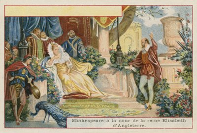 William Shakespeare en la corte de la reina Isabel I de Inglaterra de French School