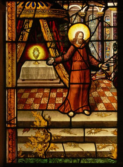Ventana Charnier-10 que representa a Cristo y la Hostia de French School