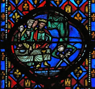 Una escena de la vida de San Juan Bautista: Salomé baila para Herodes de French School