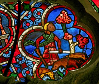 Ventana Ew que representa los trabajos de los meses: noviembre de French School