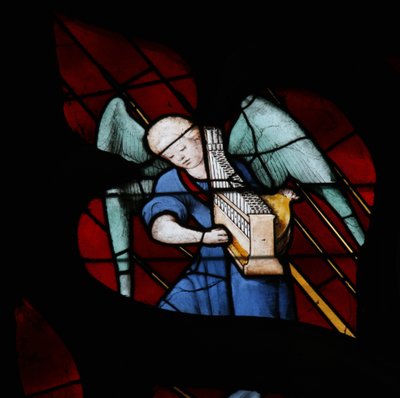Ventana que representa a un Ángel Musical de French School