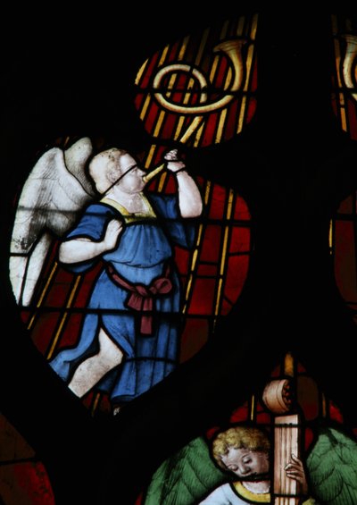 Ventana que representa a un Ángel Musical de French School