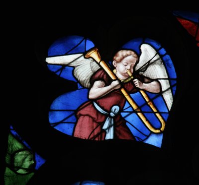 Ventana que representa a un Ángel Musical de French School