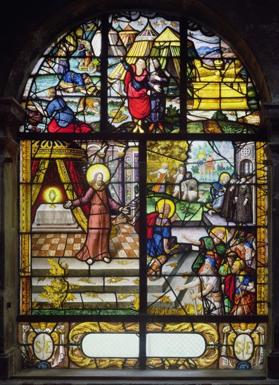 Ventana que representa la Recolección del Maná, 1612-22 de French School