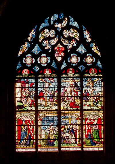 Vidriera que representa la Pasión de Cristo de French School