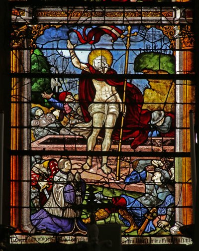 Ventana que representa la Resurrección de French School