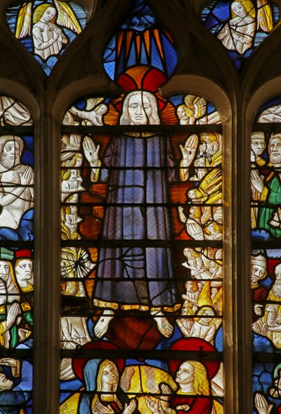 Ventana que representa la Segunda Venida de Cristo (detalle) de French School
