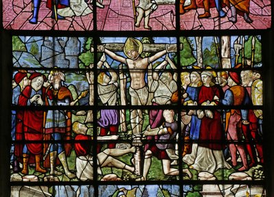 Vidriera que representa la Tortura de San Denis de French School