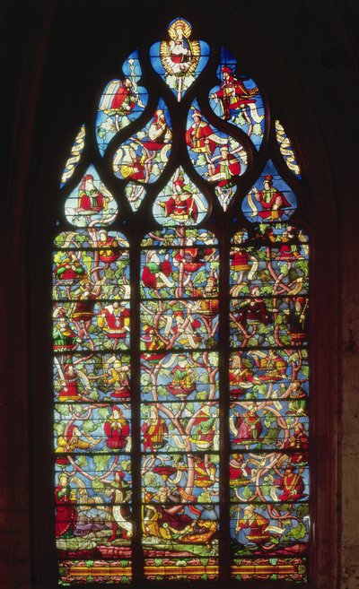 Ventana que representa el Árbol de Jesé de French School