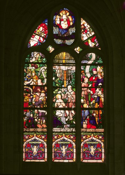 Ventana que representa el bautismo de Cristo, 1490 de French School