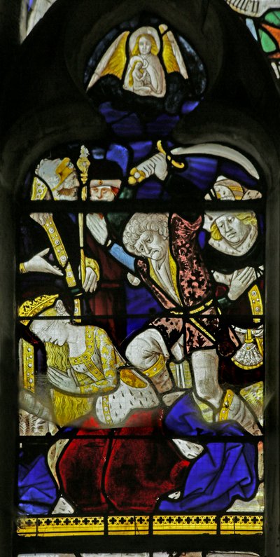 Vidriera que representa la ejecución de Santa Catalina, 1460-1470 de French School