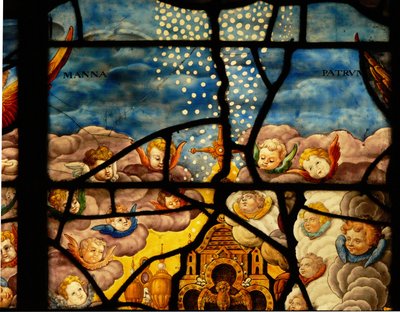 La adoración de la Hostia: Maná del Cielo: querubines de French School