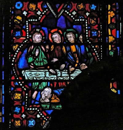 María Magdalena lava los pies de Cristo de French School