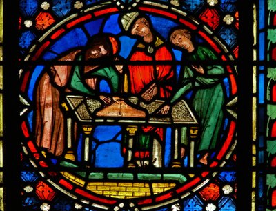 San Austremonio construyendo la iglesia en Issoire de French School