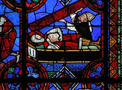 Historia de San Julián de Brioude - la muerte de San Ferreol, amigo de Julián, que murió durante las persecuciones de Diocleciano; San Ferreol es enterrado con la cabeza de Brioude de French School