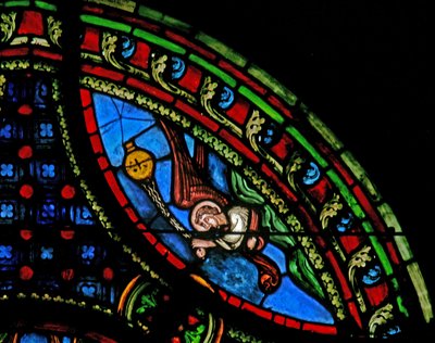 Ventana w0 que representa un ángel de French School