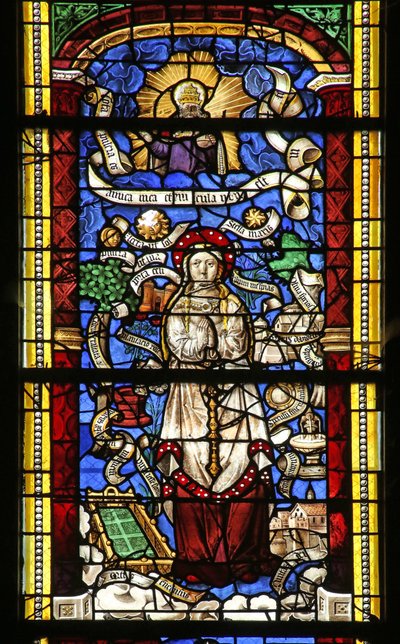 Ventana w0 que representa la Letanía de la Virgen María (Después de un grabado de Thilmann Kerver) de French School