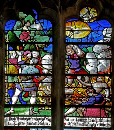Ventana que representa el martirio de Santa Fe de French School